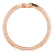 14K Rose .06 CT Natural Diamond Stackable Ring