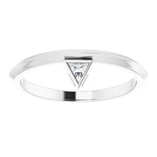 14K White .06 CT Natural Diamond Stackable Ring