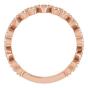 14K Rose 1/3 CTW Natural Diamond Stackable Heart Ring