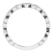 Sterling Silver 1/3 CTW Natural Diamond Stackable Heart Ring