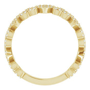 14K Yellow 1/3 CTW Natural Diamond Stackable Heart Ring