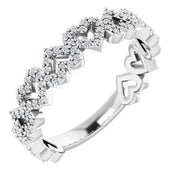 Sterling Silver 1/3 CTW Natural Diamond Stackable Heart Ring