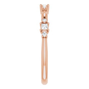 14K Rose 1/6 CTW Natural Diamond Stackable Ring