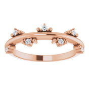 14K Rose 1/10 CTW Natural Diamond Stackable Ring