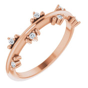 14K Rose 1/10 CTW Natural Diamond Stackable Ring