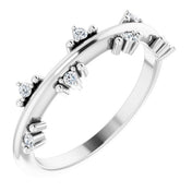 14K White 1/10 CTW Natural Diamond Stackable Ring