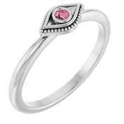 Stackable Evil Eye Ring with Diamond and Gemstones Series 72149
