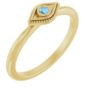 Stackable Evil Eye Ring with Diamond and Gemstones Series 72149