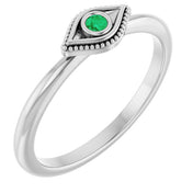 Stackable Evil Eye Ring with Diamond and Gemstones Series 72149