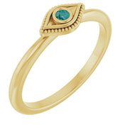 Stackable Evil Eye Ring with Diamond and Gemstones Series 72149