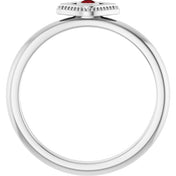 Sterling Silver Natural Ruby Stackable Evil Eye Ring