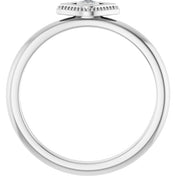 Platinum Natural White Sapphire Stackable Evil Eye Ring