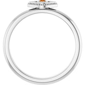 Sterling Silver Natural Citrine Stackable Evil Eye Ring