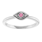 Stackable Evil Eye Ring with Diamond and Gemstones Series 72149