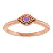 Stackable Evil Eye Ring with Diamond and Gemstones Series 72149