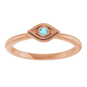 Stackable Evil Eye Ring with Diamond and Gemstones Series 72149