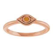 Stackable Evil Eye Ring with Diamond and Gemstones Series 72149