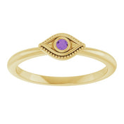 Stackable Evil Eye Ring with Diamond and Gemstones Series 72149