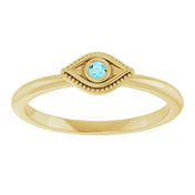 Stackable Evil Eye Ring with Diamond and Gemstones Series 72149