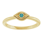 Stackable Evil Eye Ring with Diamond and Gemstones Series 72149