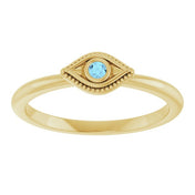 Stackable Evil Eye Ring with Diamond and Gemstones Series 72149