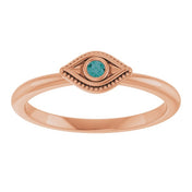 Stackable Evil Eye Ring with Diamond and Gemstones Series 72149