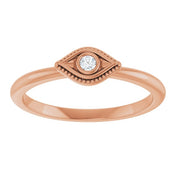 Stackable Evil Eye Ring with Diamond and Gemstones Series 72149
