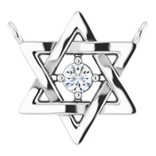 Platinum .03 CT Natural Diamond Star of David Necklace Center