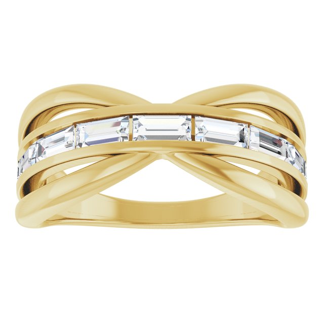 1 1/6 CTW Natural Diamond Criss-Cross Ring