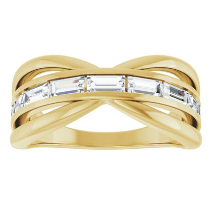 1 1/6 CTW Natural Diamond Criss-Cross Ring