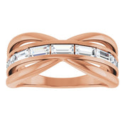 1 1/6 CTW Natural Diamond Criss-Cross Ring