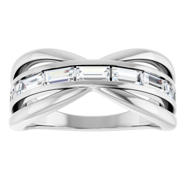 1 1/6 CTW Natural Diamond Criss-Cross Ring