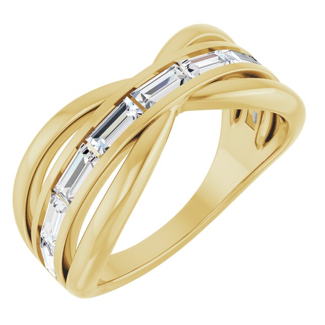 1 1/6 CTW Natural Diamond Criss-Cross Ring