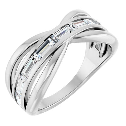 1 1/6 CTW Natural Diamond Criss-Cross Ring