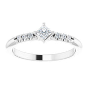 14K White 1/4 CTW Natural Diamond Stackable Ring