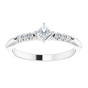 Platinum 1/4 CTW Natural Diamond Stackable Ring
