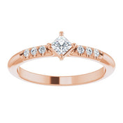 14K Rose 1/4 CTW Natural Diamond Stackable Ring