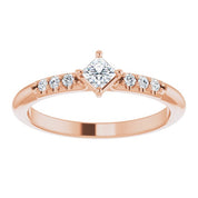14K Rose 1/4 CTW Natural Diamond Stackable Ring