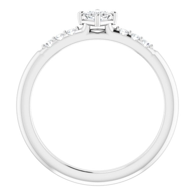 Platinum 1/4 CTW Natural Diamond Stackable Ring