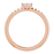 14K Rose 1/4 CTW Natural Diamond Stackable Ring