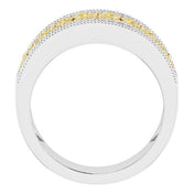 14K White/Yellow 3/8 CTW Yellow & White Natural Diamond Floral Ring