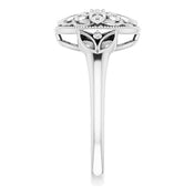Sterling Silver .06 CTW Natural Diamond Filigree Ring