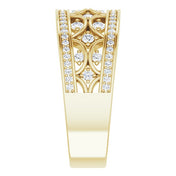 14K Yellow 5/8 CTW Natural Diamond Ring
