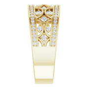 14K Yellow 5/8 CTW Natural Diamond Ring
