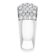 14K White 1 CTW Natural Diamond Micro Pave Ring