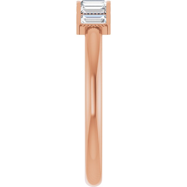 14K Rose 1/4 CTW Natural Diamond Stackable Ring