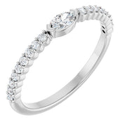 Sterling Silver 1/4 CTW Natural Diamond Stackable Ring