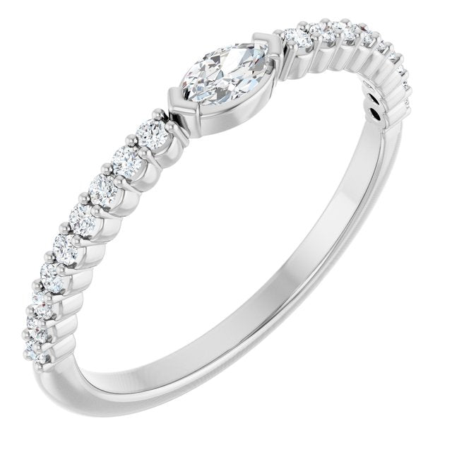 Sterling Silver 1/4 CTW Natural Diamond Stackable Ring