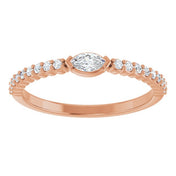 14K Rose 1/4 CTW Natural Diamond Stackable Ring