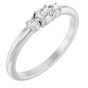 Platinum 1/5 CTW Natural Diamond Stackable Ring